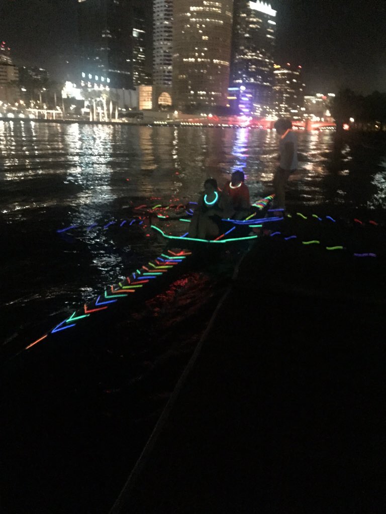 RowTTC's tweet photo. The 2015 TTC Annual Glow Row in honor of Leo and Alexia's 18th Birthday!! #glowrow #HappyHolidays @usrowing https://t.co/beJD0PCr7w