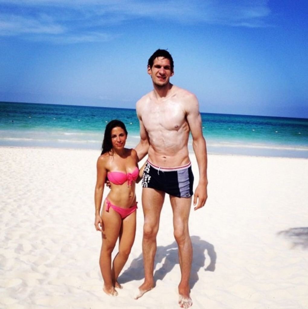 Jim Lefko on X: The young lady with #spurs rookie center Boban Marjanovic  is his wife Milica.  / X