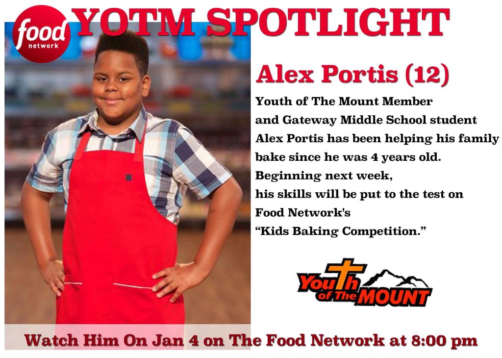 YOTM_PGH's tweet image. Alex will be on the Food Network's Kids Baking Championship which premieres on Jan 4 at 8:00 pm.  Good Job Alex!!!