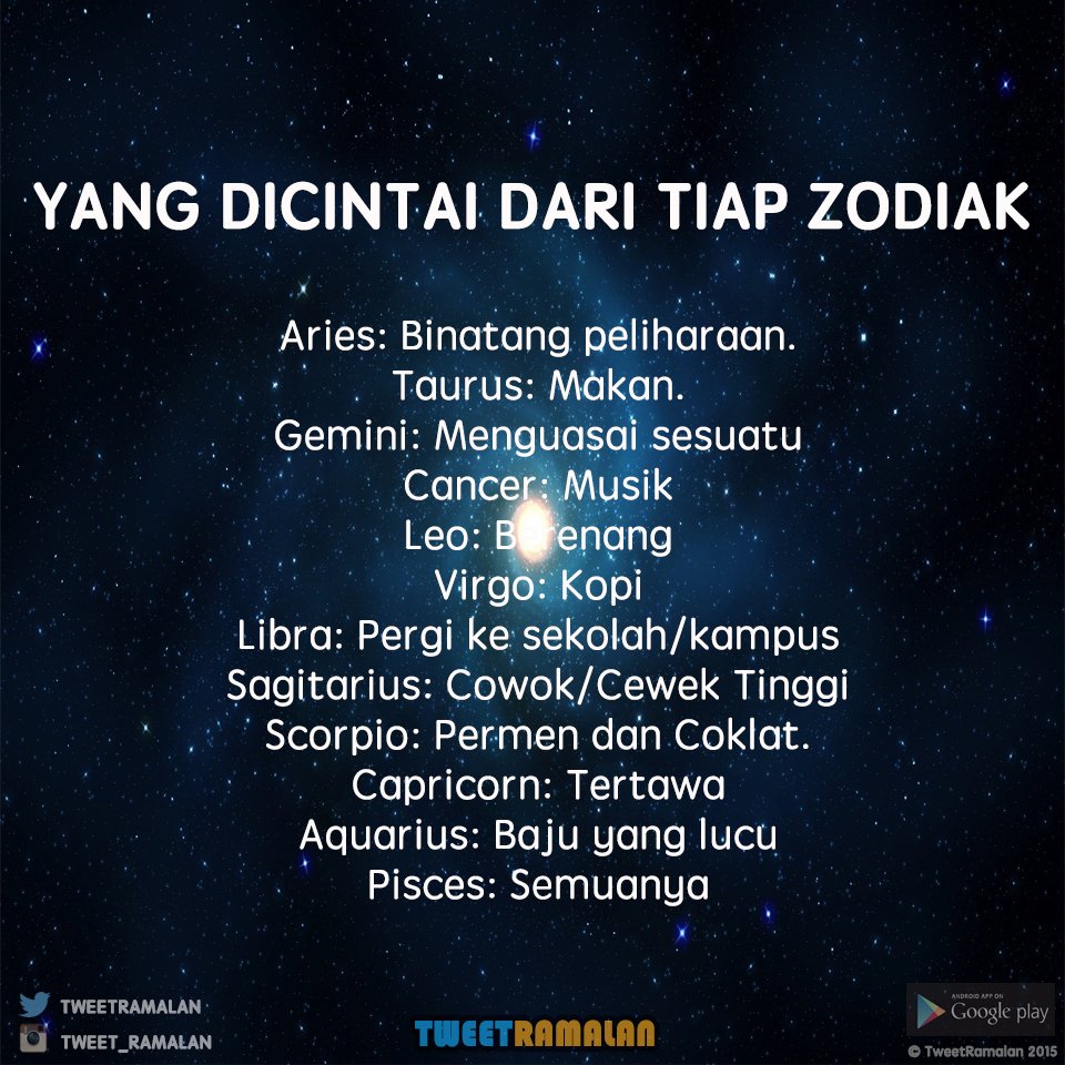 Footballe's tweet photo. Yang dicintai dari zodiak kamu apa? https://t.co/NdS90OiX6H