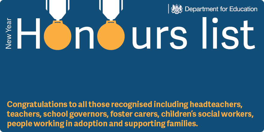 FarncombeUK's tweet photo. "@educationgovuk: Congrats to everyone in the #NewYearsHonours list https://t.co/KspTPGo1jd https://t.co/A90XcsS5gr"

No TAs of course?