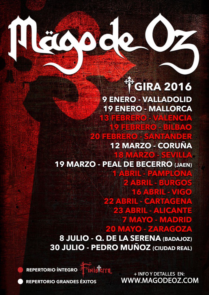 Primeras fechas de la gira española 2016 de Mago de Oz europapress.es/cultura/notici… (cc <a href="/MagoOficial2014/">Mägo de Oz</a>)