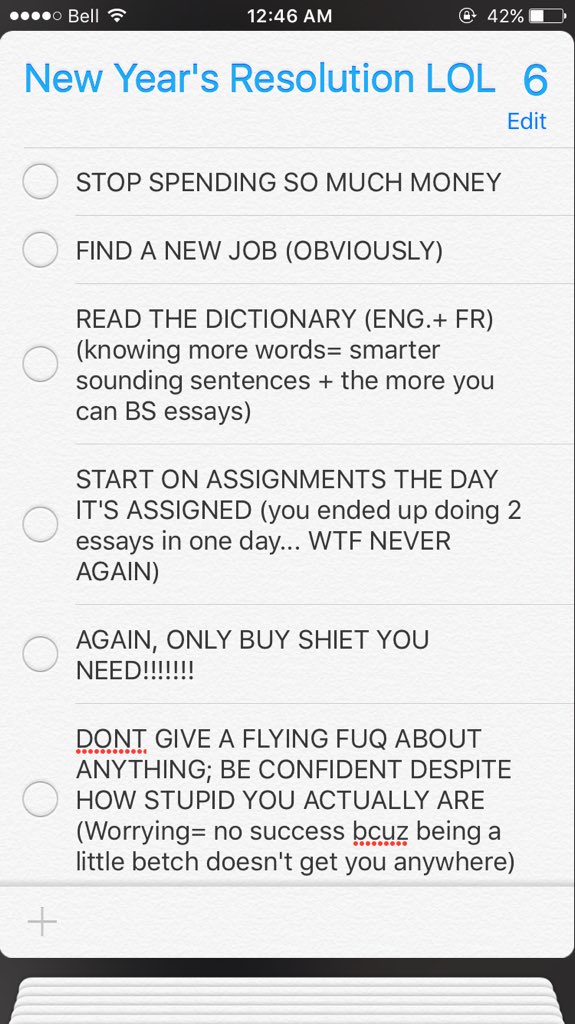 la_mendozaaa's tweet photo. My New Year's Resolutions #HappyAlmost NewYear https://t.co/ccjT8TvM0w
