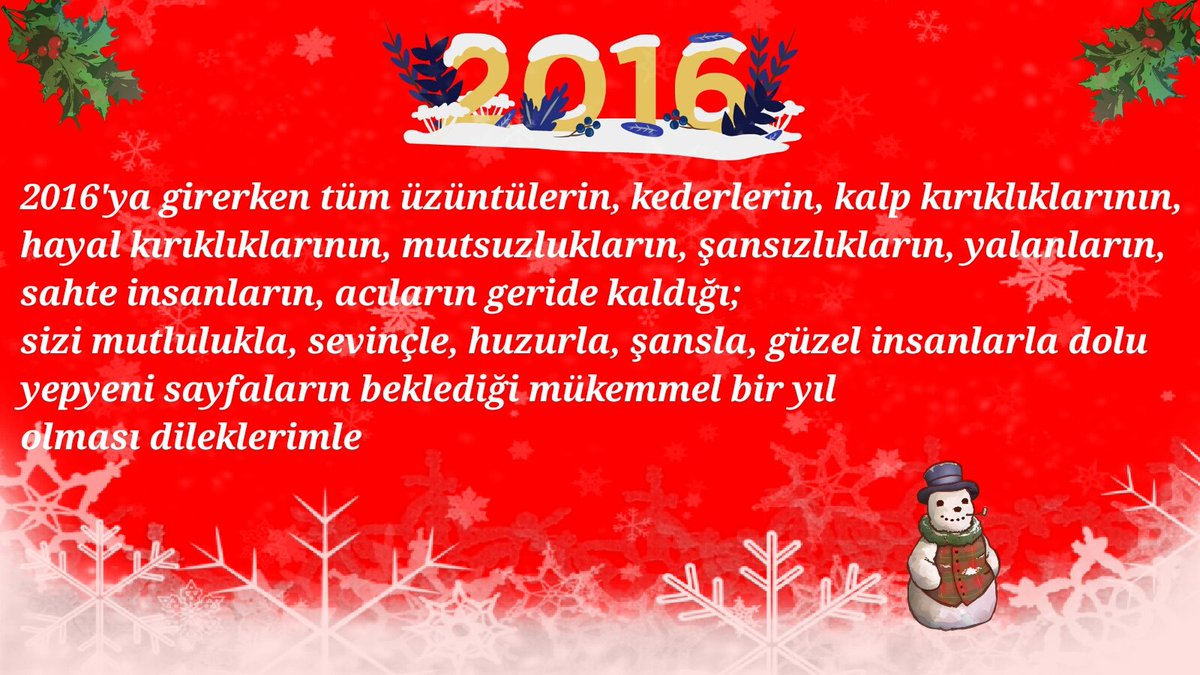 _nesliCan's tweet photo. MUTLU YILLAR❄⛄❤🎅💃🎤🎉🎄#YeniliğeBırakKendini
#BelkideBuSene 
#dilerim 
#2015biterken 
#2016 https://t.co/Fjwc2lRuCO