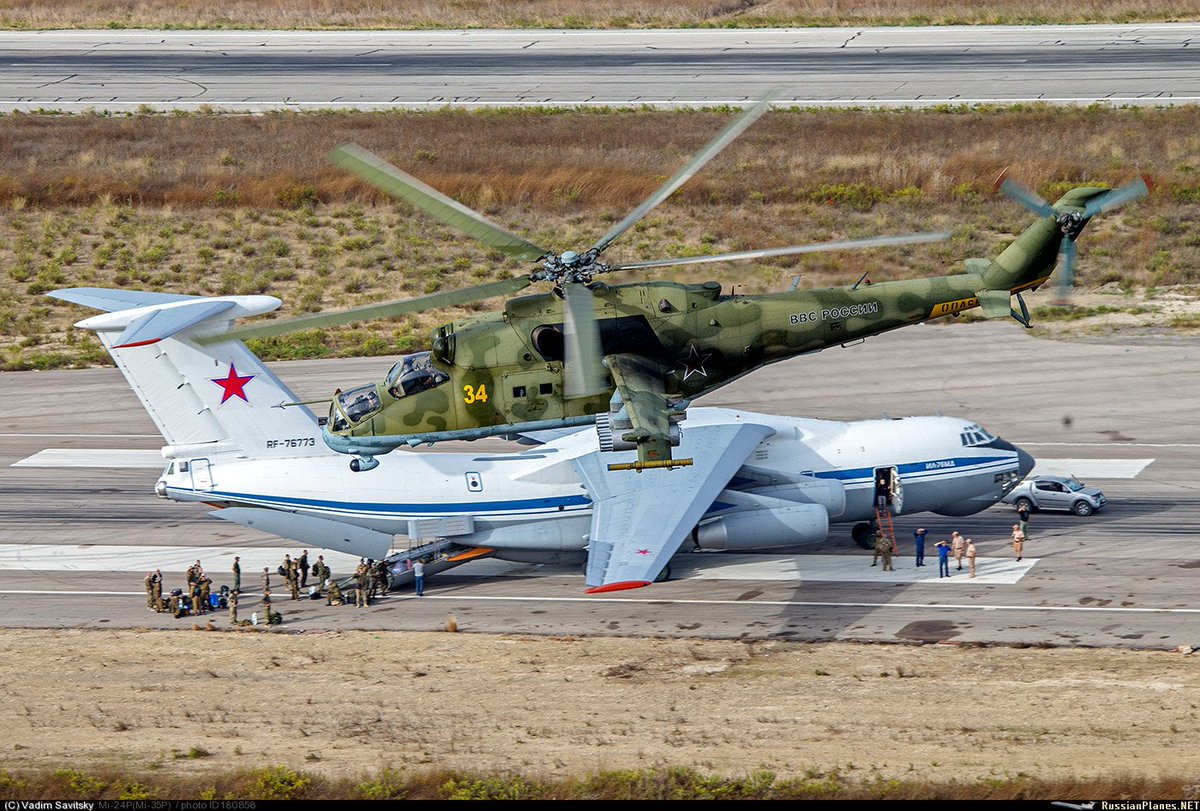 Tom Antonov Russian Mi 24p Providing Cover For Il 76md At Russia N Airbase In Syria Latakia Avgeek T Co Mlewds1fut