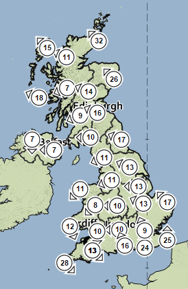 AnglersWeather's tweet photo. Low pressure back on Saturday, it'll be warmer even though there's a bit of east in the wind ~ https://t.co/Hv3eLPYOLh