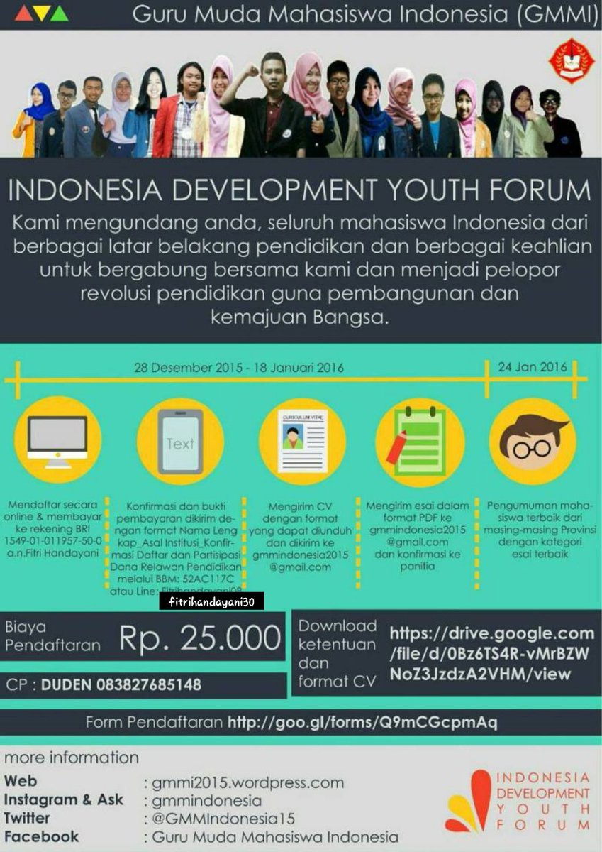 GMMIndonesia15's tweet photo. #AYODAFTARIDYF

Ketentuan bisa di unduh di https://t.co/1pgtHCufDV

Form pendaftaran :
https://t.co/ndXFgi9KKE https://t.co/e4Qm5AEMKQ