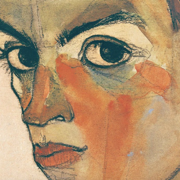 vcngogh's tweet photo. Self-Portrait with Striped Shirt, Egon Schiele (1910) https://t.co/G1wWLeMDIg