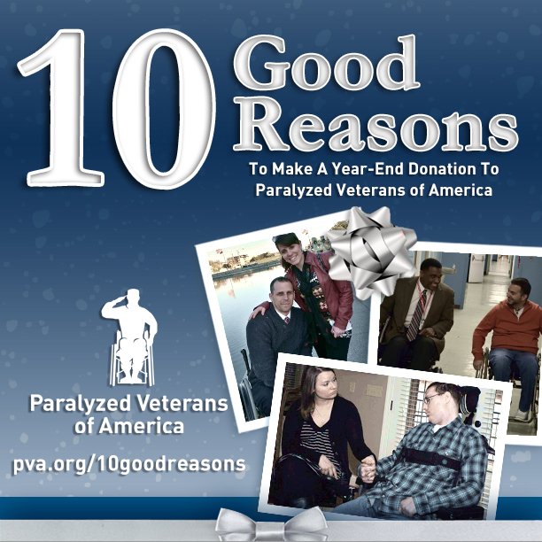 From free VA benefits help to adaptive sports programs, we've many reasons to donate today: pva.org/10goodreasons.
