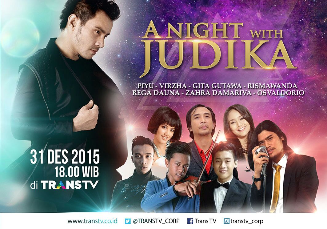 TRANSTV_CORP's tweet image. A NIGHT with JUDIKA Spesial Malam Tahun Baru tayang nanti malam Kamis 31.12.2015 pkl.18.00 WIB. Stay tune ya tweeps.