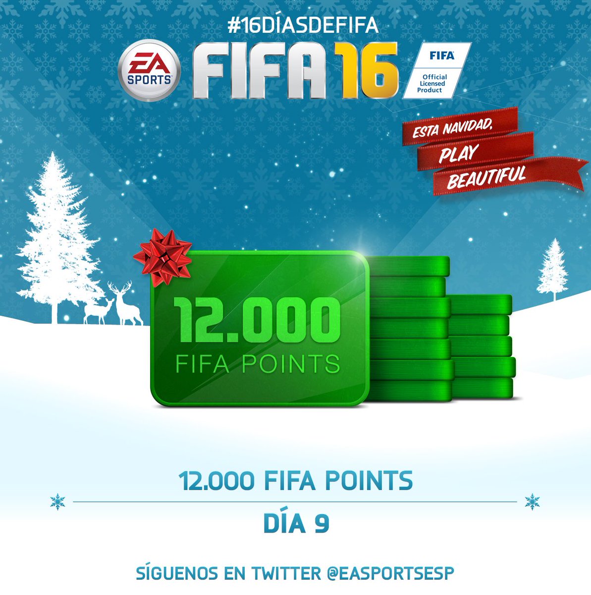 easportsfces's tweet image. Día 9: 12.000 FIFA Points. RT + Follow. #16DíasdeFIFA