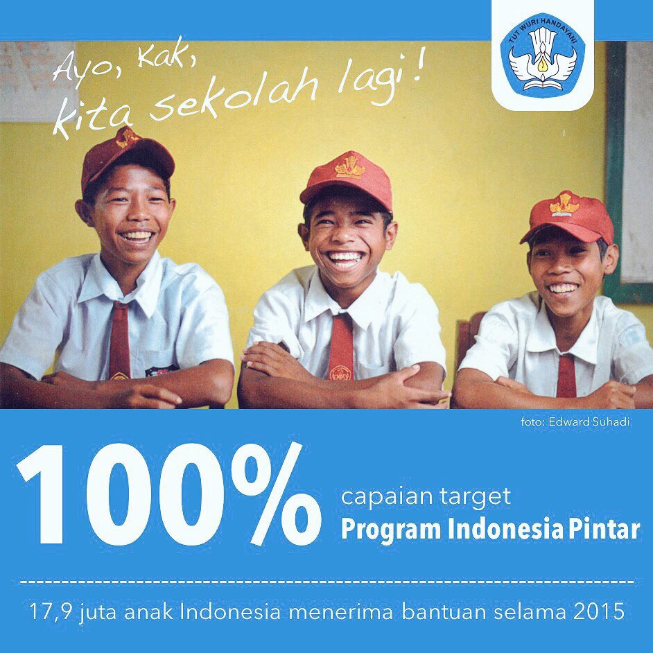 Kemdikdasmen's tweet photo. 100 persen capaian target Program Indonesia Pintar https://t.co/BGjhBziLUM