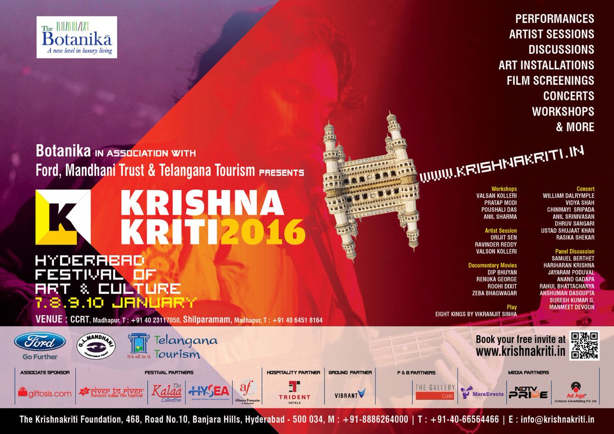#HappyNewYear #Krishnakriti #festival of #art &amp; #culture #2016 #January Save the #dates  7, 8,9 &amp; 10