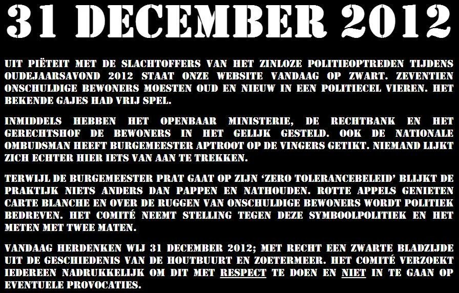ComiteHoutbuurt's tweet photo. Vandaag herdenken wij #razzia #oudejaarsavond2012 @Houtbuurt #Zoetermeer #jaarwisseling079 #HappyNewYear #raad079 https://t.co/8YDT6eQfFz
