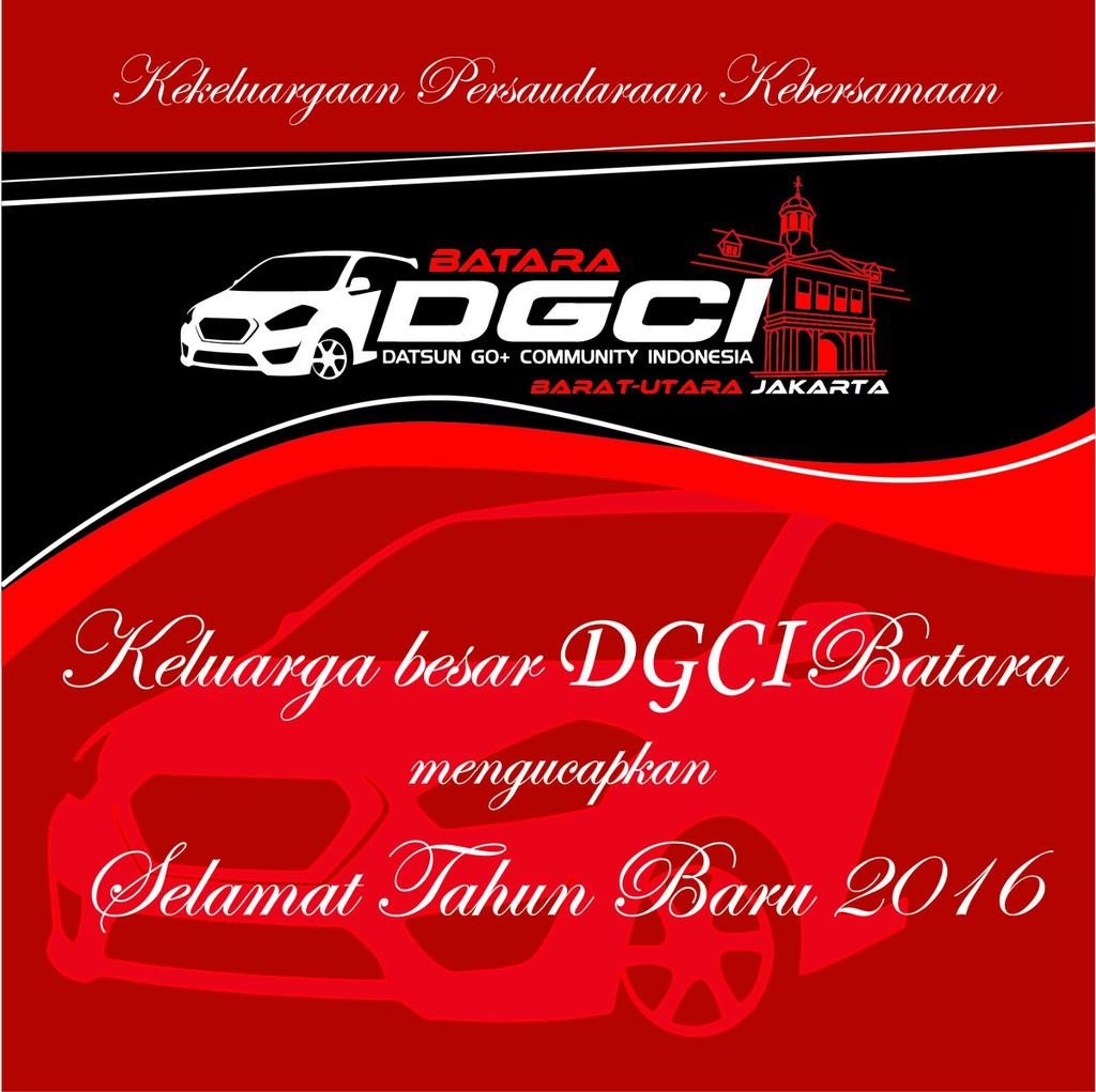 DgciBatara's tweet photo. Selamat tahun baru 2016,  @ID_Datsun @DGCIMedia @DGCI_BR @dgcibogor @MPMAuto @NissanID @march_id @KDGI_Tangerang https://t.co/ebAMNt2gIm
