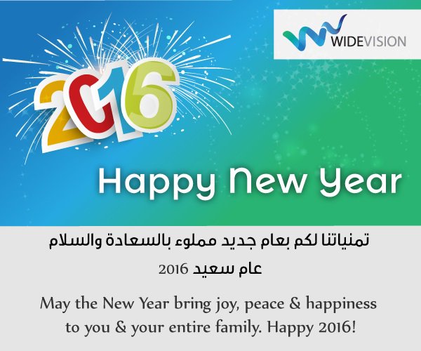 WideVisionFZCO's tweet photo. May the #NewYear bring joy, peace &amp; happiness to you &amp; your entire family. #Happy2016 ! #HappyNewYear2016 https://t.co/2wJgYkslU1