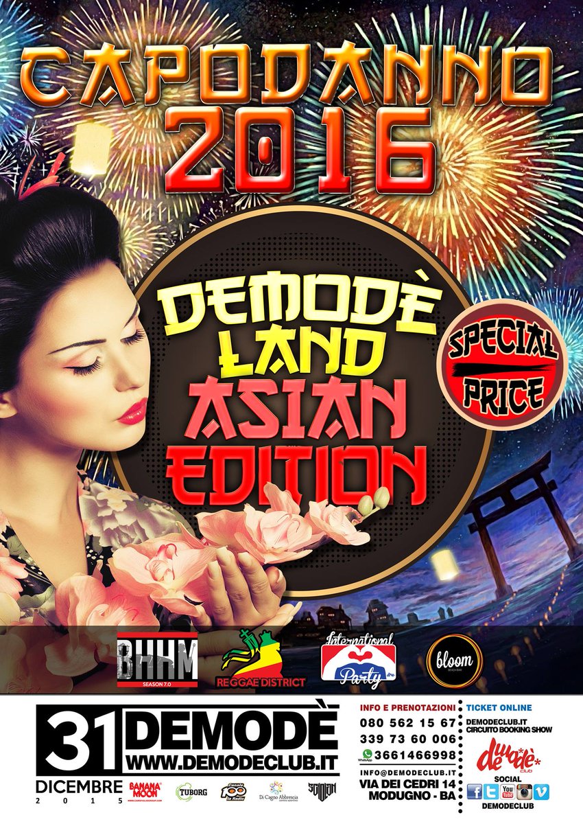 DemodeClub's tweet photo. Stasera:
#Capodanno2016 - #DemodeLand /\ Asian Edition
- Info: https://t.co/0dCOJNP8qQ https://t.co/Q85tjx0Ubq