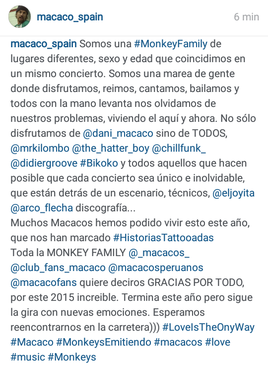 MacacoSpain's tweet photo. Un año más junto a vosotros😙😙 @MacacoMusic @mrkilombo #Bikoko #Oscar #Tirtha #Didak #Adios2015 https://t.co/O7IHVxwH7f