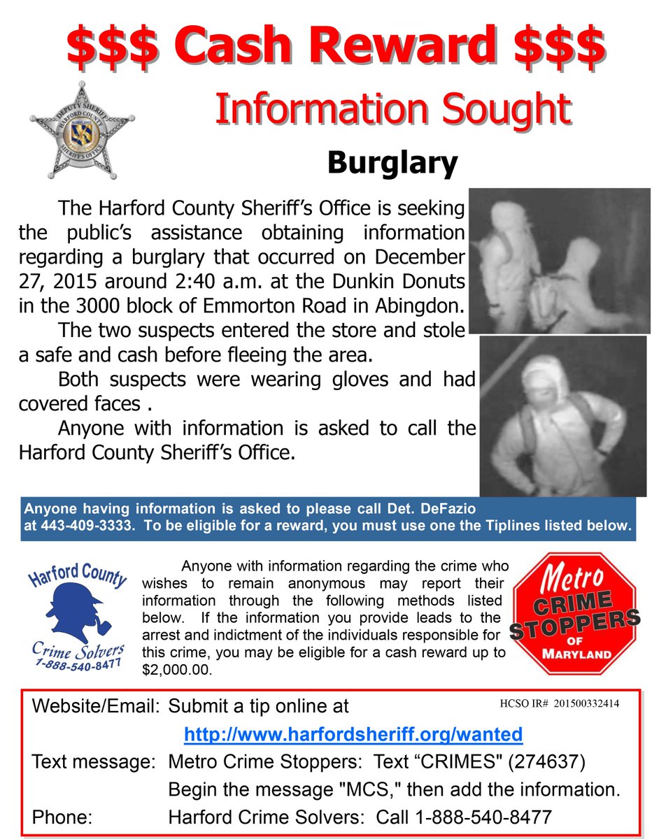 Harford_Sheriff's tweet photo. Do you have any information about this burglary? If so, please give us a call! https://t.co/MDOOwE7DNm