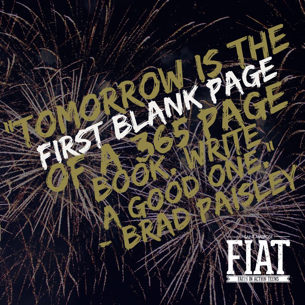 StAmbrose_FIAT's tweet photo. Wishing everyone a Happy New Year's Eve & a blessed 2016! Stay safe tonight! #FIATstrong @StAmbroseChurch https://t.co/Uk8HYeQ4me