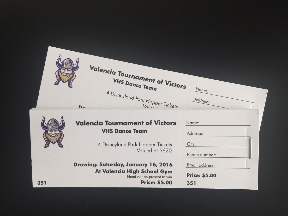 VHSDanceTeam's tweet photo. We're selling raffle tickets for 4 Disneyland Park Hoppers, a $620 value!!!! Raffle tickets are $5!!! Who wants 'em? https://t.co/VdDK8A4lL0