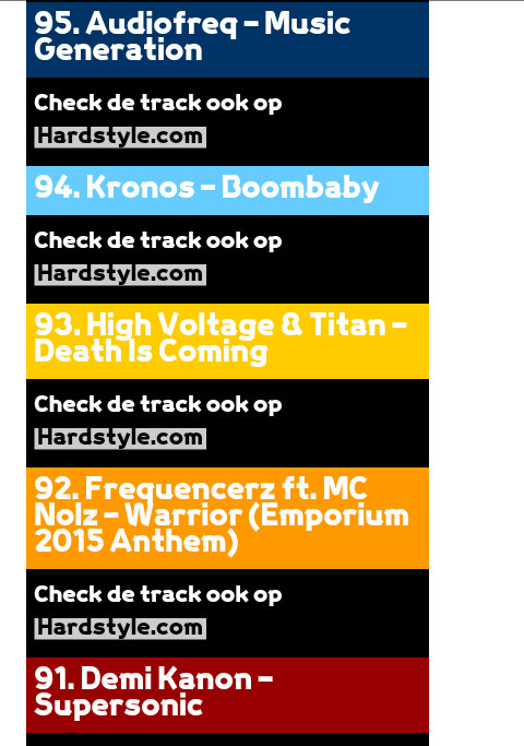 HardstylersESP's tweet photo. TOP 100 HARDSTYLE a cargo de @hardstylecom #Hard2015 https://t.co/Qtp0RZsqEE