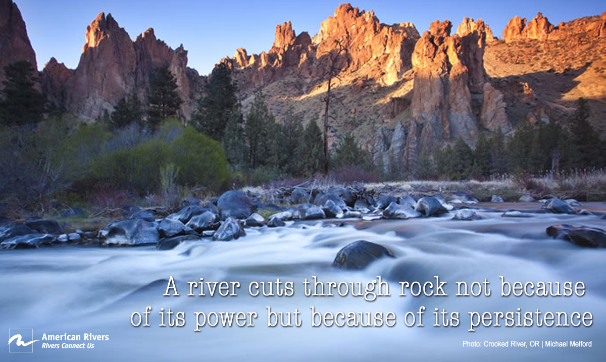 "A river cuts through rock not because of its power but because of its persistence" #wearerivers