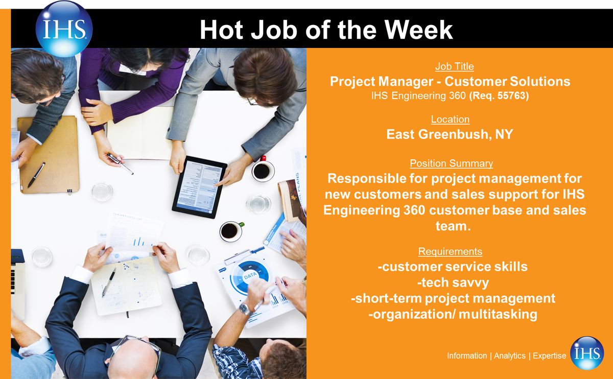 IHSMarkit4jobs's tweet photo. #HotJoboftheWeek #EastGreenbush NY | #CustomerSolutions | https://t.co/wJnDwOJ9iw #Work4IHS #IHSCareers #WeAreIHS https://t.co/ywGrP1UXAL