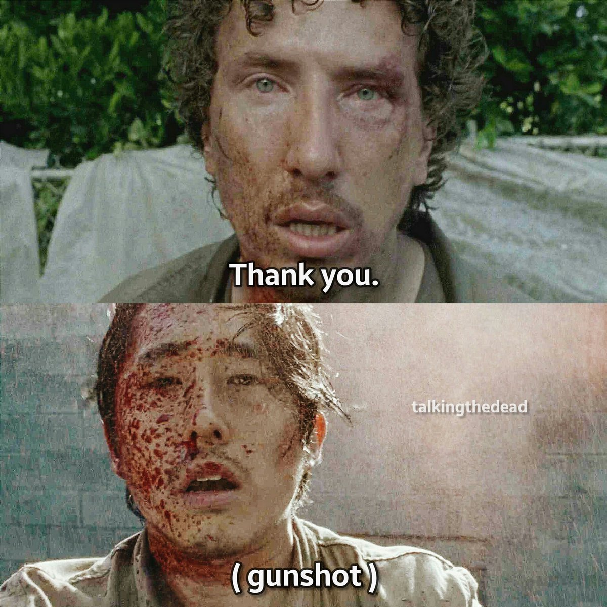 TalkTheDead's tweet photo. Do you think Glenn will die in this season finale?😭 #TheWalkingDead #TWDFamily #TWD https://t.co/xnpXDmJGIY