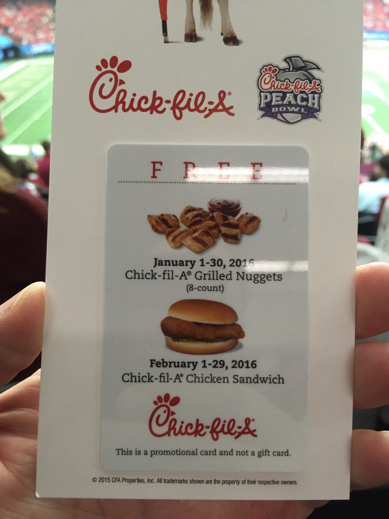 Darren Rovell on Twitter "Chick filA free sandwich & nuggets card on