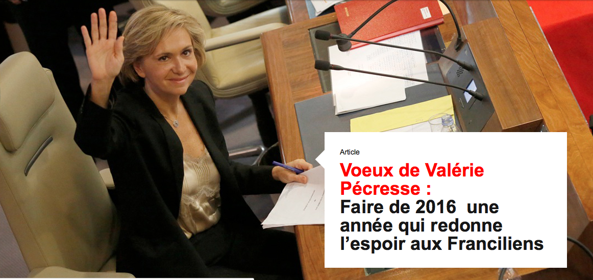 "Faire de 2016 une année qui redonne l’espoir aux Franciliens", par <a href="/vpecresse/">Valérie Pécresse</a> >> bit.ly/1mlLhiA #vœux2016