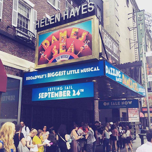 Before our final perf on Jan 3, here’s a #TBT of these Bway Babies attending our box office opening! #DamesAtSeaBway