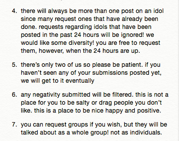 idolpositivity's tweet photo. this is gonna be constantly updated sorry guys! please read this before sending in submissions and requests! https://t.co/5ZbIRiyH3e