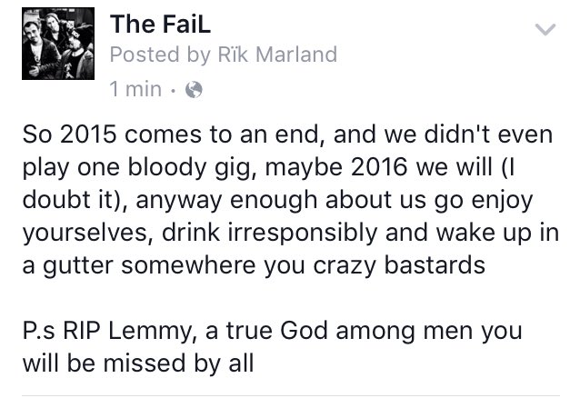 thefailuk's tweet image. A little message to all you loyal supporters who have been with us along the way #RIPLemmy