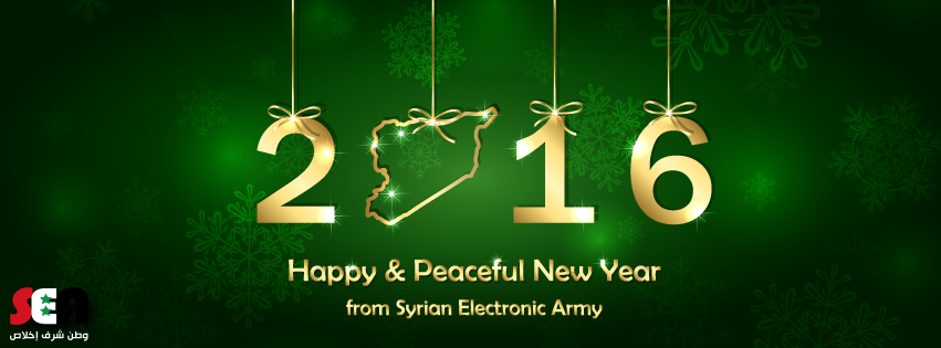 The Syrian Electronic Army wishes for you happy &amp; peaceful new year! #SEA #Syria #HappyNewYear