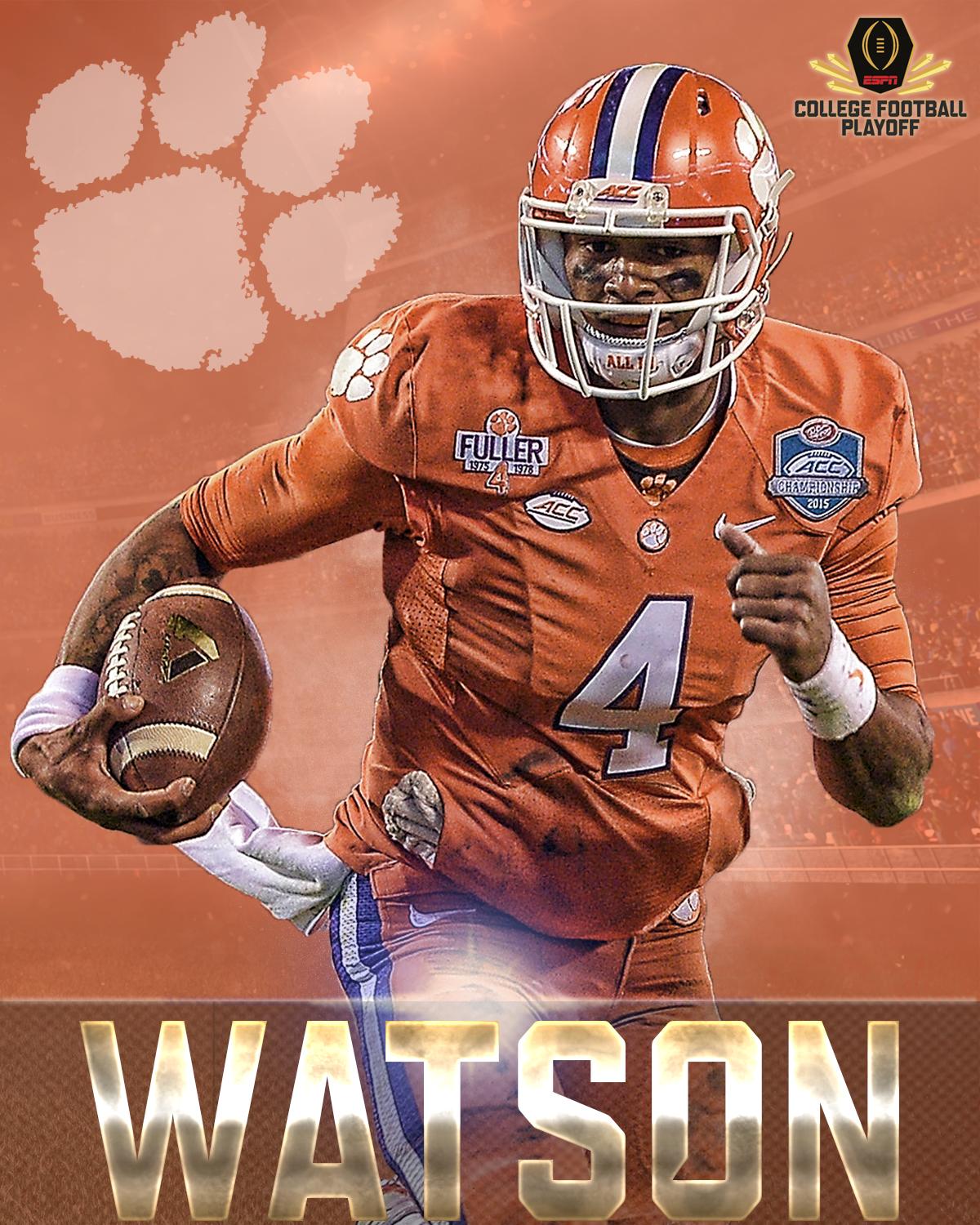 ESPN College Football on X Deshaun Watson keeps it himself and finds the endzone to give Clemson the lead https t QqR0gNggO1 X