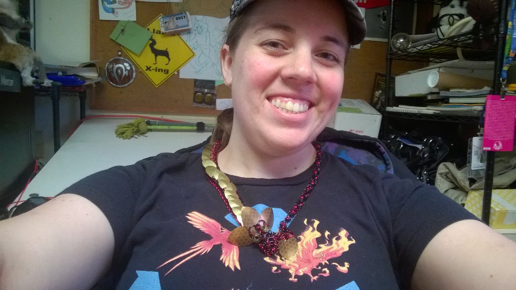 Kazulcosplay's tweet photo. I got this adorable chainmail dragon from @lactarded! Its amazing and I love it, thank you!! #craftysecretsanta https://t.co/co8AjcrERx