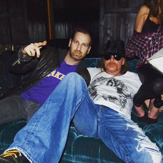 Gnrinterstaff's tweet photo. Signature: "when me &amp; Axl partied till 10am @theElectricRoom in #NYC 2012 https://t.co/tENpvNucBd