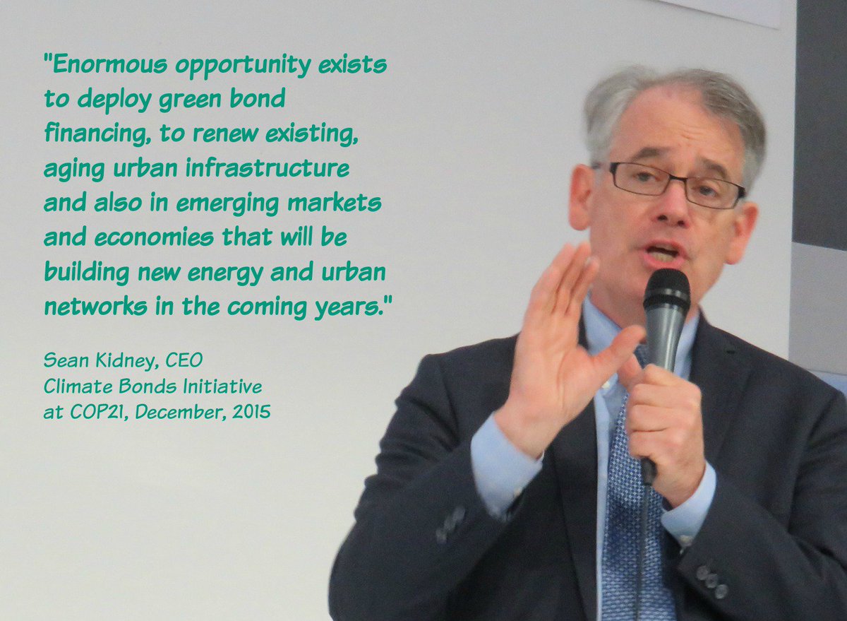 #Greenbond opportunities help #climate #infrastructure & #energy says @seankidney at #cop21 goo.gl/Nv8vYV