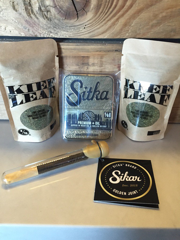 Perfect party favor to ring in the new year, <a href="/SITKAgold/">SITKA™</a> Golden Joint, 1g Green Crack rolled in 2g pressed Hashish.