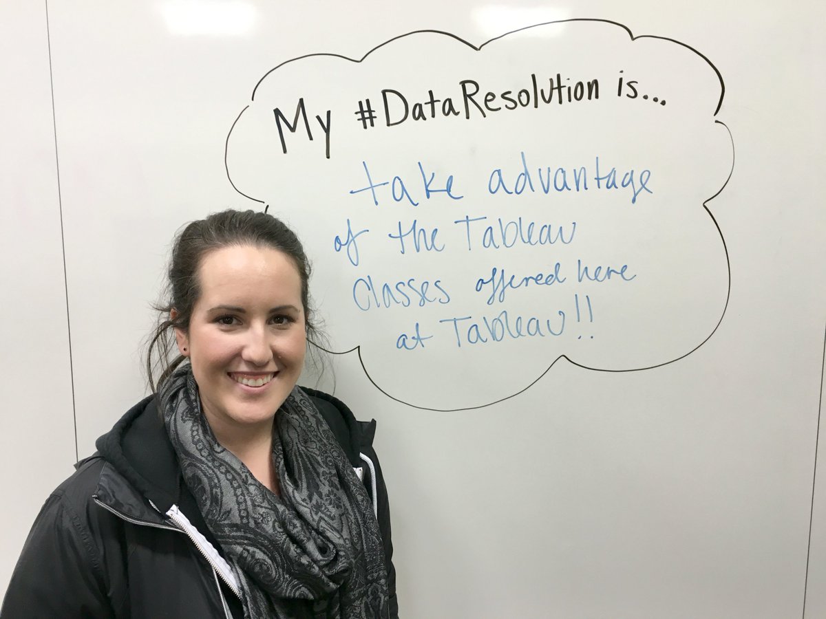 TableauCareers's tweet image. Ashley&apos;s 2016 #DataResolution is to take more Tableau product classes offered to employees!