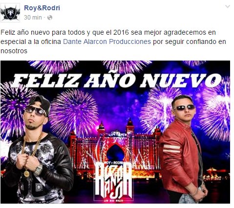 RoyRodriOficial's tweet photo. Feliz año nuevo para todos nuestros fans . difusores , empresarios , djs , radios 😃👍 https://t.co/95T87CEukp
