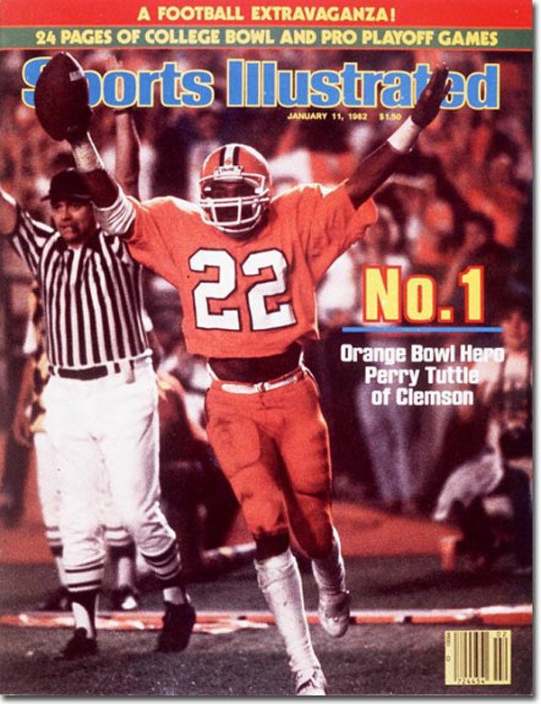 pau1ke11y's tweet image. Clemson ran past OK in 2nd half. 1981 Perry Tuttle on SI cover. #footballheritage #ClemsonTigers #ClemvsOkla