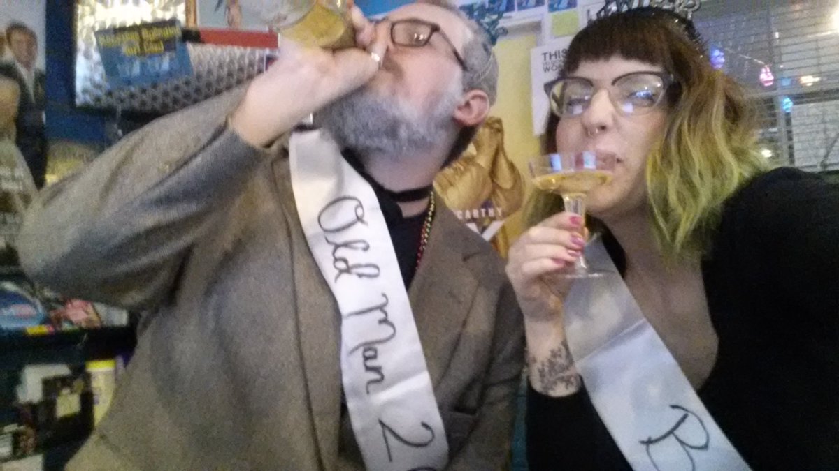 RecklessVideo's tweet image. Father Time and the New Year Baby ringing in '16!