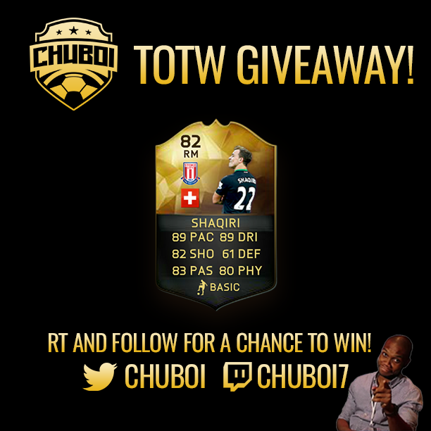 RT &amp; FOLLOW TO WIN SIF SHAQIRI!

Winner picked on Monday!

twitch.tv/chuboi7