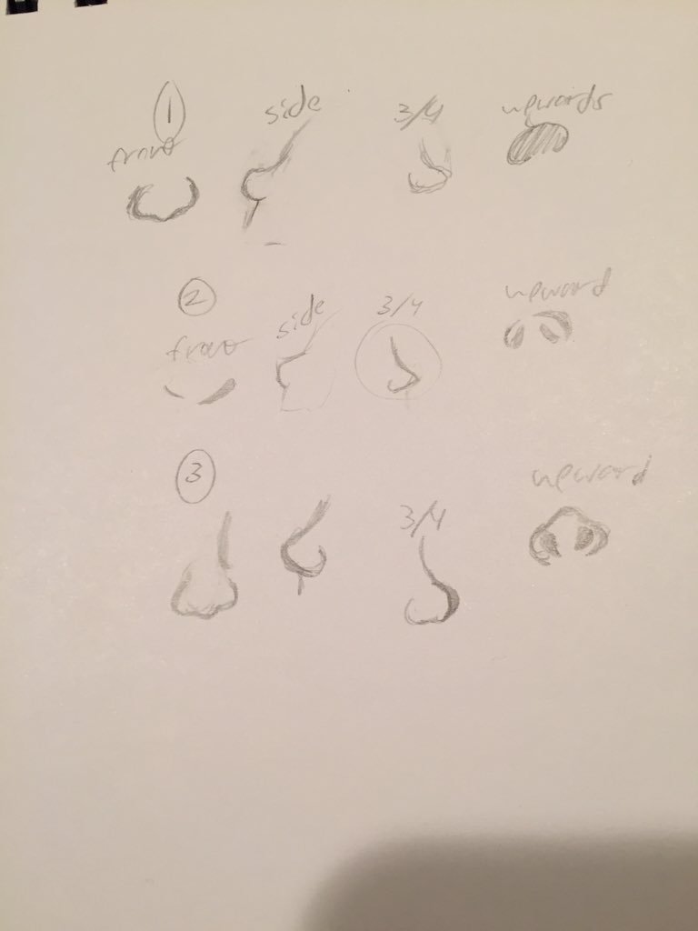 GrievingPain's tweet image. //Which set of noses and which pair of eyes? I'm making a new style for myself.