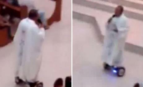 stompsingapore's tweet photo. Philippines priest reportedly suspended for riding hoverboard during mass https://t.co/ZaMsUcvNRg https://t.co/QzhKANvbbt