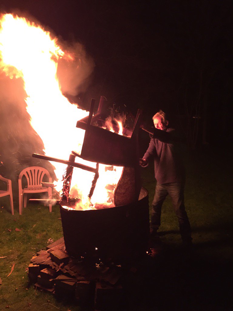 thirkettle's tweet image. My Dad loves burning things. Happy new year everybody X