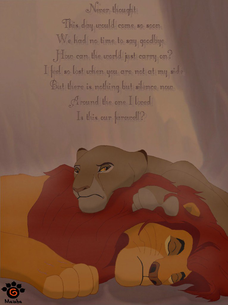*cries hard* Ohhh Mufasa... Why did you have to go so soon?... *cries harder* :'(
