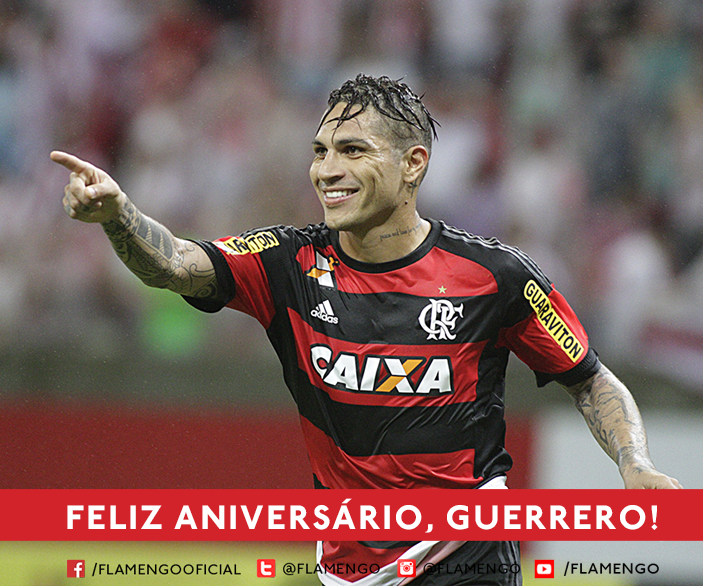 Flamengo's tweet photo. Além de ano novo, hoje é aniversário do nosso camisa 9! Parabéns, Guerrero! https://t.co/SONV82O7Nw